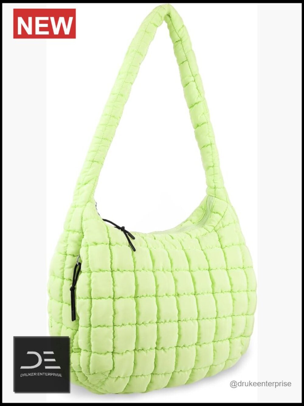 Quilted Puffer Tote Bag Crossbody Shoulder Hobo Nylon Lightweight Large
